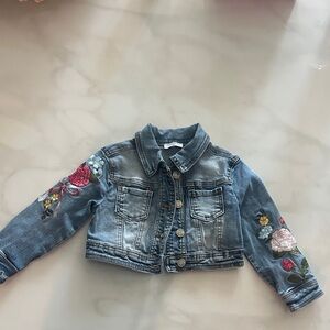 MonaLisa Embroidered Denim Kids Jacket